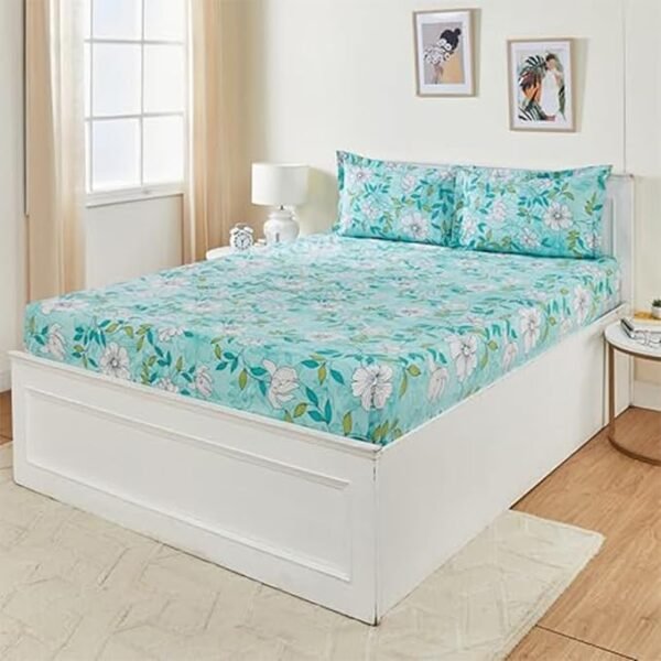 Green Gradient Cotton Double Bed Sheet